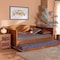 Baxton Studio Veles Mid-Century Modern Ash Walnut Finished Wood Full Size Daybed with Trundle 183-11174-9826-Zoro - alternate 4